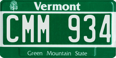 VT license plate CMM934