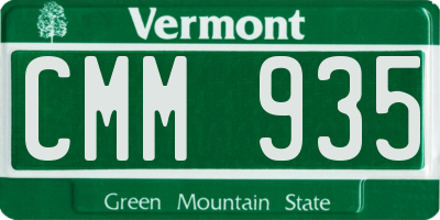 VT license plate CMM935