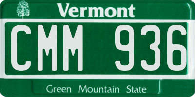 VT license plate CMM936