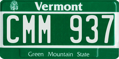 VT license plate CMM937