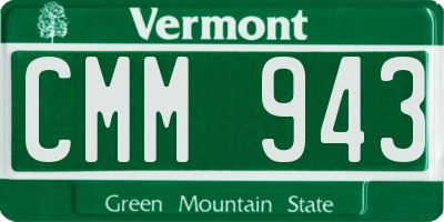 VT license plate CMM943