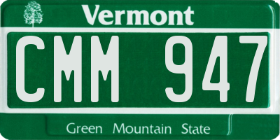 VT license plate CMM947