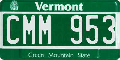 VT license plate CMM953