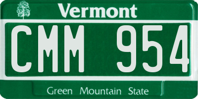VT license plate CMM954