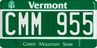 VT license plate CMM955