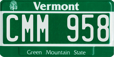 VT license plate CMM958