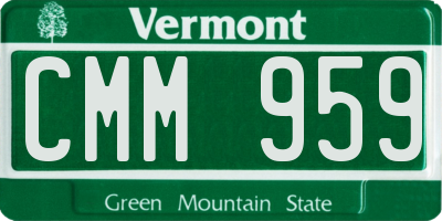 VT license plate CMM959