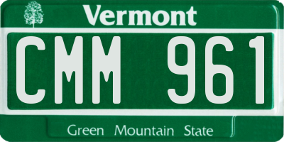VT license plate CMM961