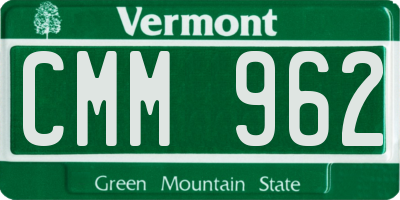 VT license plate CMM962