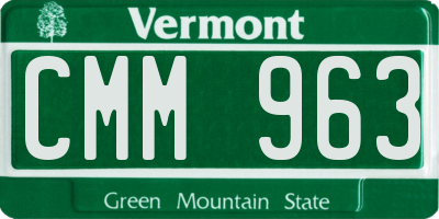 VT license plate CMM963