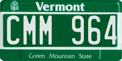 VT license plate CMM964