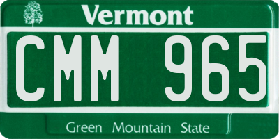 VT license plate CMM965