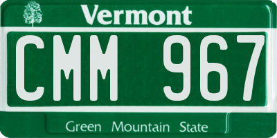 VT license plate CMM967