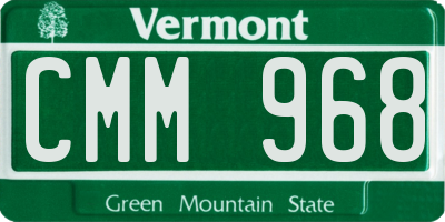 VT license plate CMM968