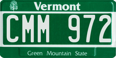 VT license plate CMM972
