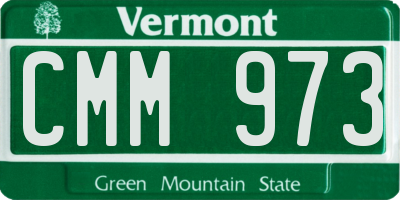 VT license plate CMM973