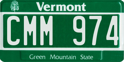VT license plate CMM974
