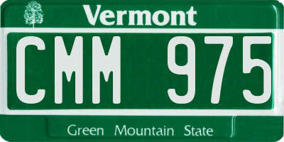 VT license plate CMM975