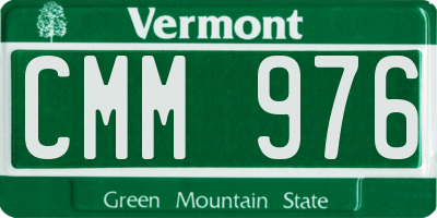 VT license plate CMM976