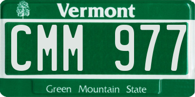 VT license plate CMM977