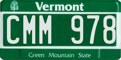 VT license plate CMM978