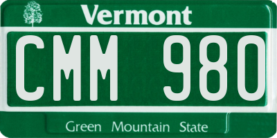 VT license plate CMM980