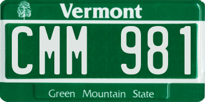 VT license plate CMM981