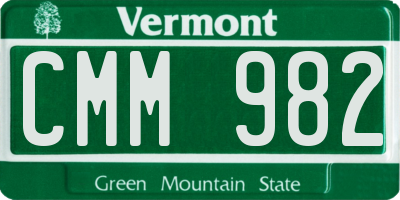 VT license plate CMM982