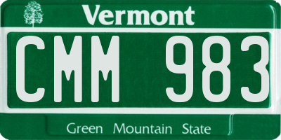 VT license plate CMM983