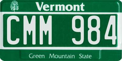 VT license plate CMM984