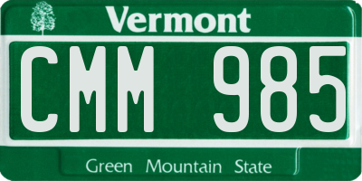 VT license plate CMM985