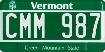 VT license plate CMM987