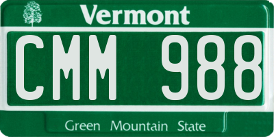 VT license plate CMM988