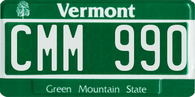 VT license plate CMM990
