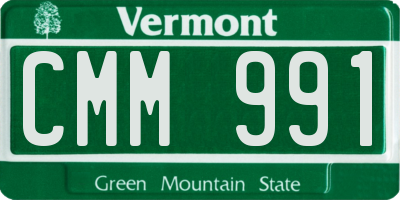VT license plate CMM991