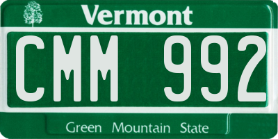 VT license plate CMM992