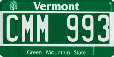 VT license plate CMM993