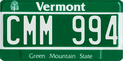 VT license plate CMM994
