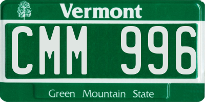 VT license plate CMM996