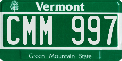 VT license plate CMM997