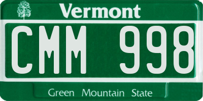 VT license plate CMM998