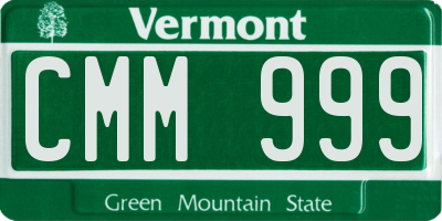 VT license plate CMM999