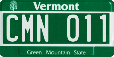 VT license plate CMN011
