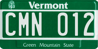 VT license plate CMN012