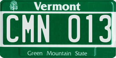 VT license plate CMN013