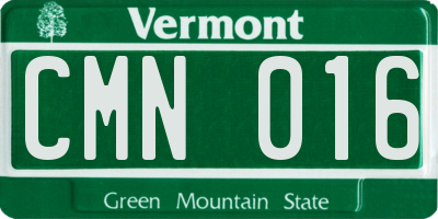 VT license plate CMN016