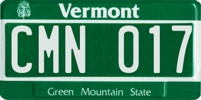 VT license plate CMN017