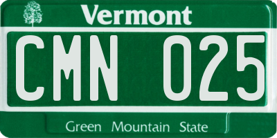 VT license plate CMN025