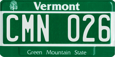VT license plate CMN026