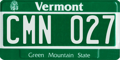VT license plate CMN027